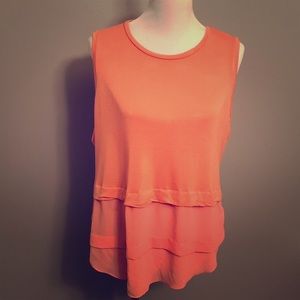 Michael Kors orange sleeveless shirt